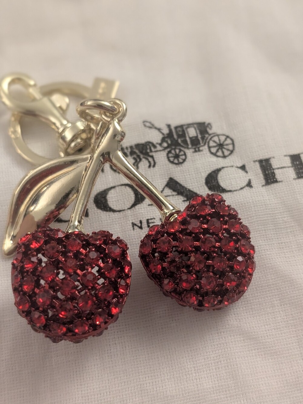 Coach Crystal Cherry Bag Charm